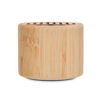 Altavoz redondo de bambú