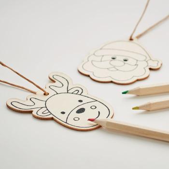 Set adornos madera y dibujar