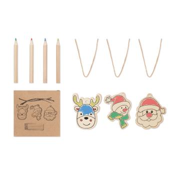 Set adornos madera y dibujar