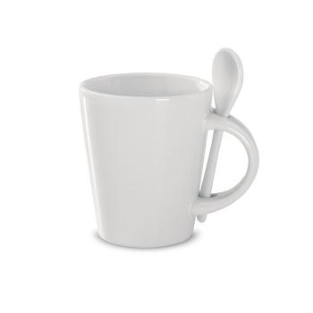 Taza con cuchara de cerámica. - Imagen 1