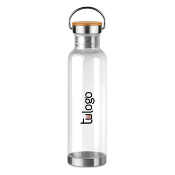 Botella Plástico Plata 800ml