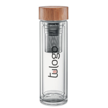 Botella Cristal con Infusor de Té 420ml