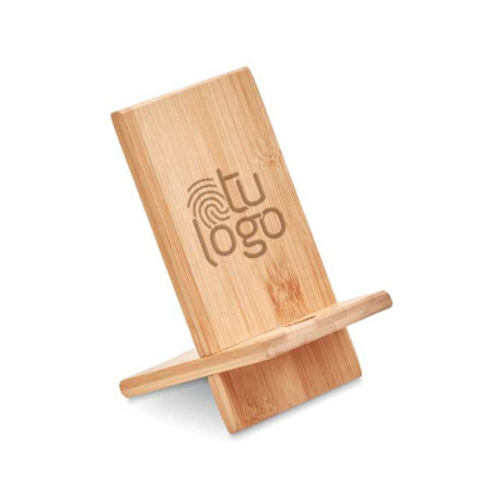 Soporte para telefono de bambú