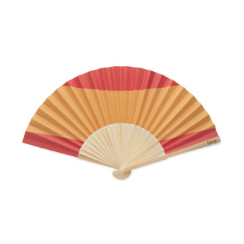 Abanico de bambú con diseño de Bandera