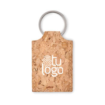 Llavero Rectangular de Corcho Barcelona