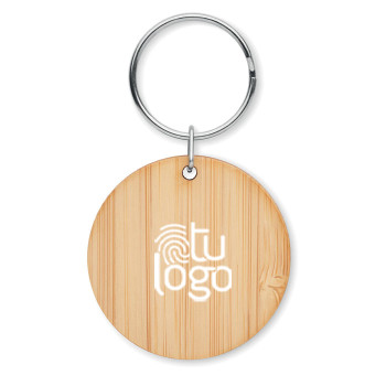 Llavero redondo de bambú