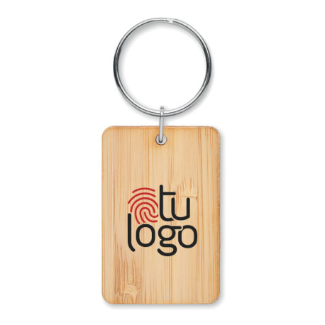 Llavero rectangular de bambú