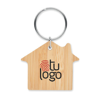 Llavero de bambú Home