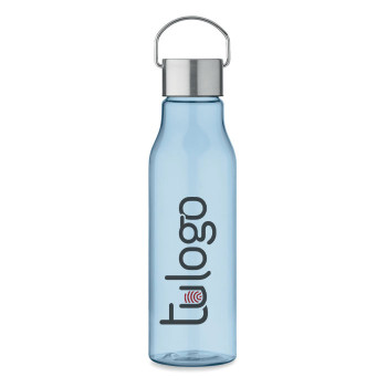 Botella RPET con tapa de acero Rhun 600 ml