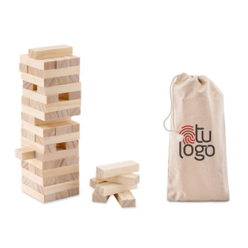 Juego torre de madera en funda