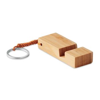 Llavero de bambú con soporte - Imagen 1