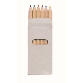 6 lápices de colores en caja - Imagen 1