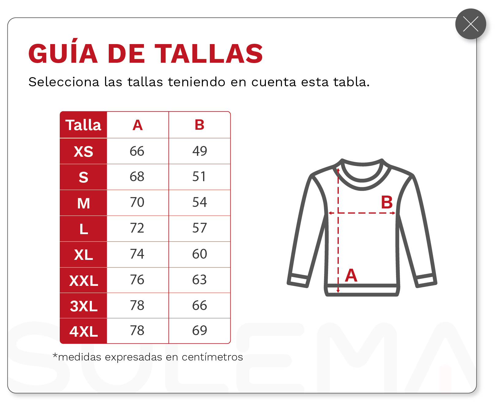 Guia de tallas