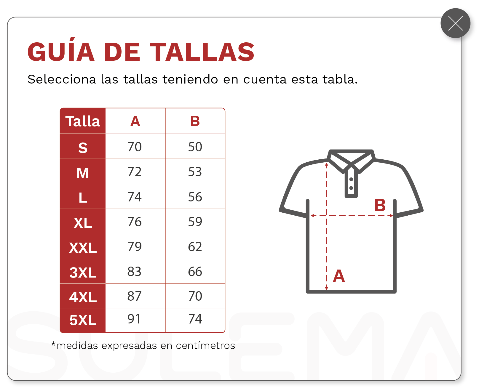 Guia de tallas