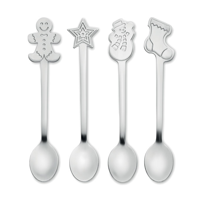 Set 4 cucharas de té navideñas
