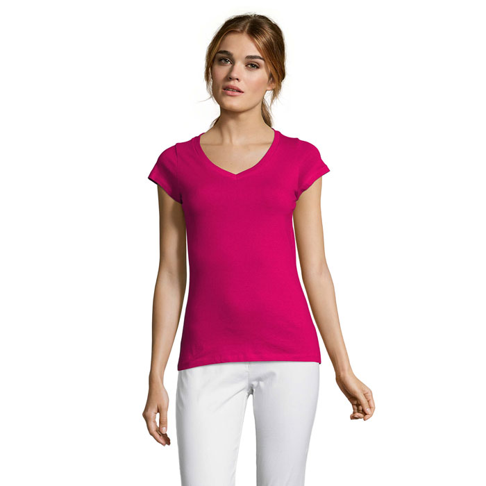 Camiseta Mujer Cuello Pico Algodón 150gr Duck