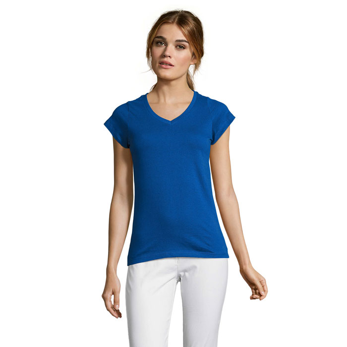 Camiseta Mujer Cuello Pico Algodón 150gr Duck