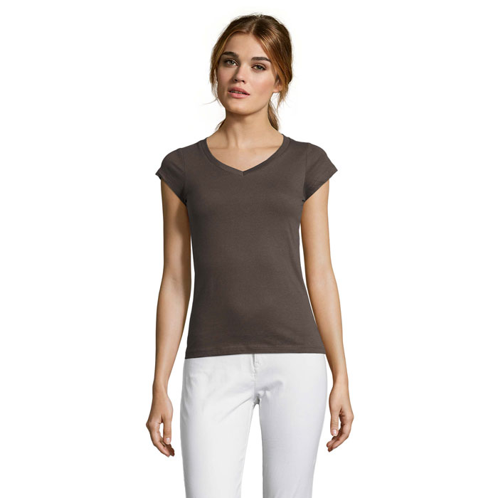 Camiseta Mujer Cuello Pico Algodón 150gr Duck