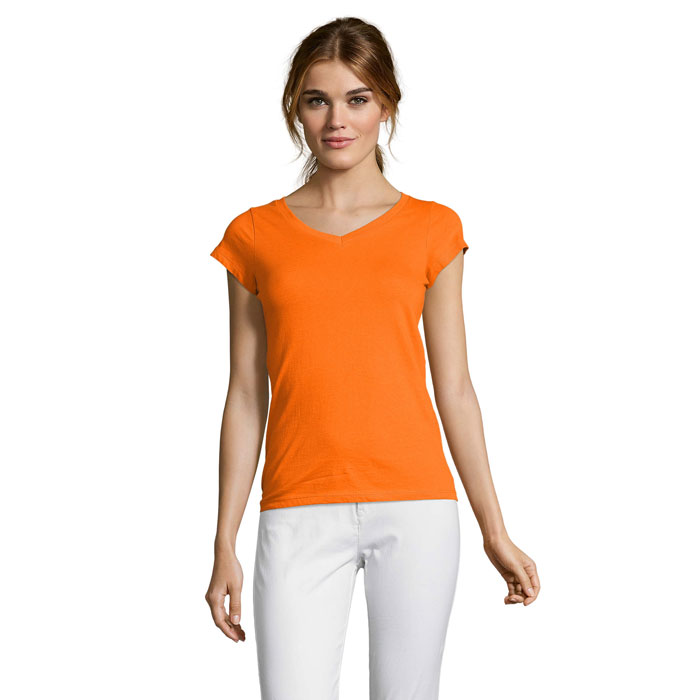Camiseta Mujer Cuello Pico Algodón 150gr Duck