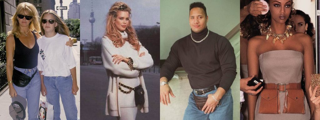famosos en los 80s usando riñoneras