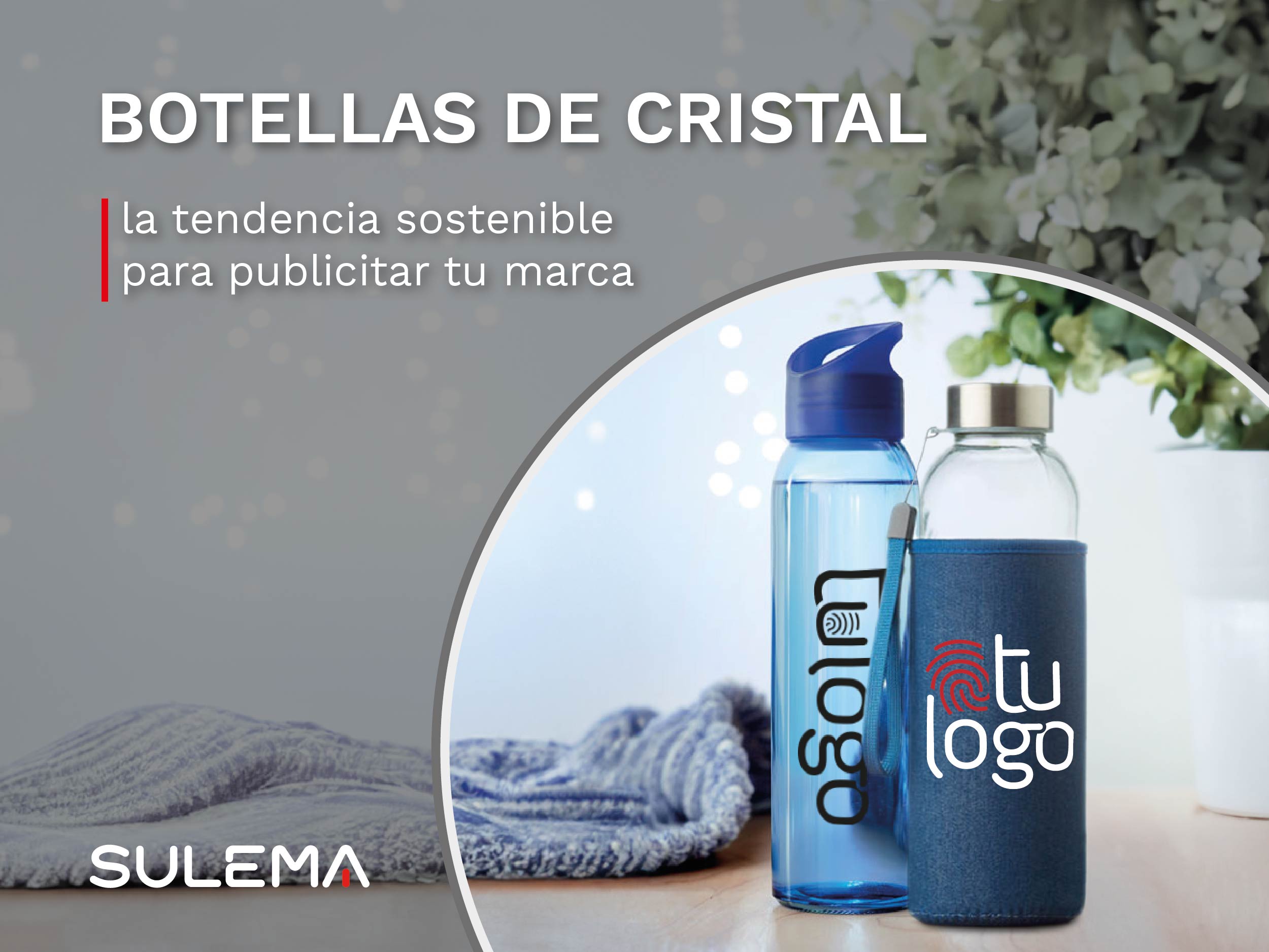 Botellas de cristal personalizadas con logo
