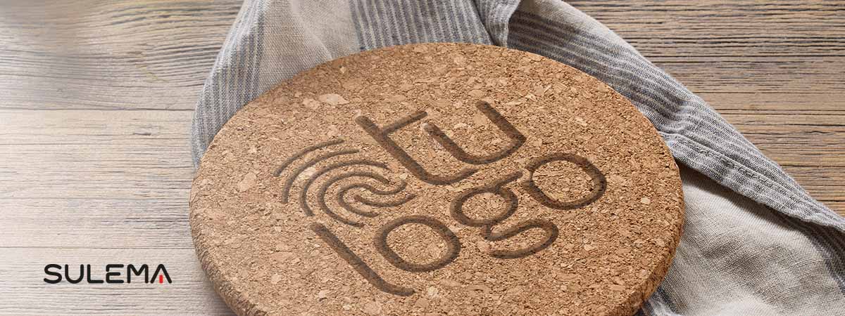 posavasos de corcho personalizado con tu logo
