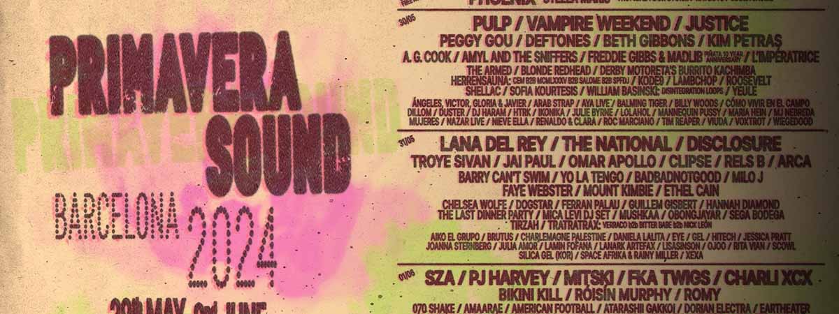 La grilla de artistas para el festival de Primavera Sound de 2024